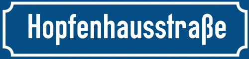 Straßenschild Hopfenhausstraße