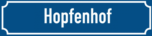 Straßenschild Hopfenhof