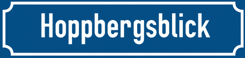 Straßenschild Hoppbergsblick