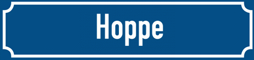 Straßenschild Hoppe