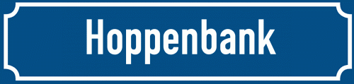 Straßenschild Hoppenbank