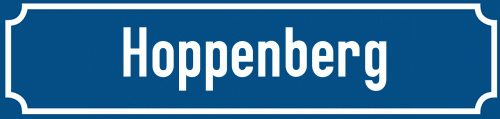 Straßenschild Hoppenberg