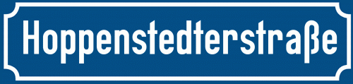 Straßenschild Hoppenstedterstraße zum kostenlosen Download