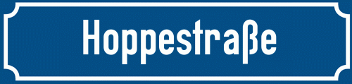 Straßenschild Hoppestraße zum kostenlosen Download