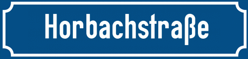 Straßenschild Horbachstraße