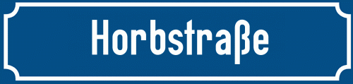 Straßenschild Horbstraße