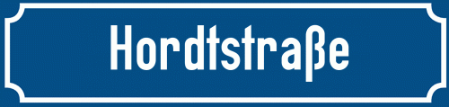 Straßenschild Hordtstraße