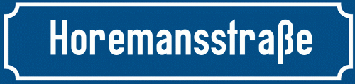 Straßenschild Horemansstraße zum kostenlosen Download