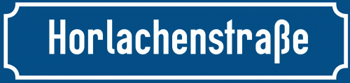 Straßenschild Horlachenstraße zum kostenlosen Download