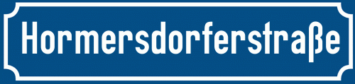 Straßenschild Hormersdorferstraße zum kostenlosen Download