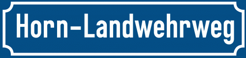 Straßenschild Horn-Landwehrweg