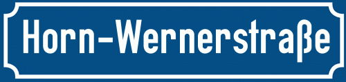 Straßenschild Horn-Wernerstraße