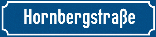 Straßenschild Hornbergstraße zum kostenlosen Download
