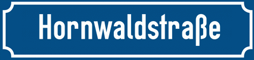 Straßenschild Hornwaldstraße zum kostenlosen Download