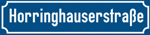 Straßenschild Horringhauserstraße zum kostenlosen Download