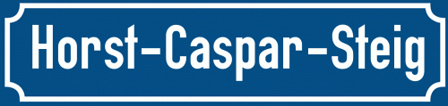 Straßenschild Horst-Caspar-Steig