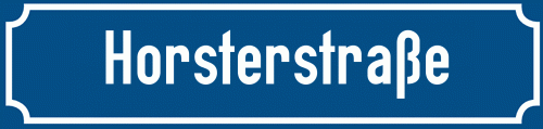 Straßenschild Horsterstraße zum kostenlosen Download