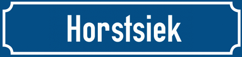 Straßenschild Horstsiek zum kostenlosen Download
