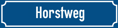 Straßenschild Horstweg zum kostenlosen Download