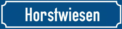Straßenschild Horstwiesen