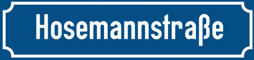 Straßenschild Hosemannstraße zum kostenlosen Download
