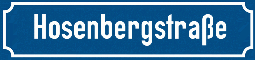 Straßenschild Hosenbergstraße zum kostenlosen Download