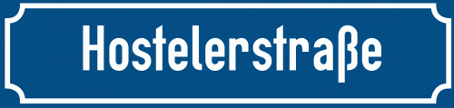 Straßenschild Hostelerstraße zum kostenlosen Download