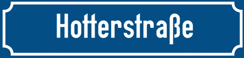 Straßenschild Hotterstraße