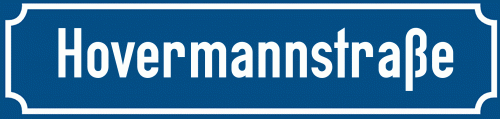 Straßenschild Hovermannstraße