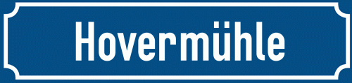 Straßenschild Hovermühle