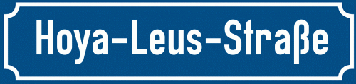 Straßenschild Hoya-Leus-Straße