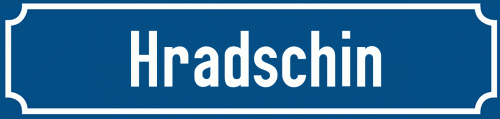 Straßenschild Hradschin zum kostenlosen Download