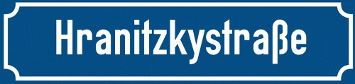Straßenschild Hranitzkystraße zum kostenlosen Download