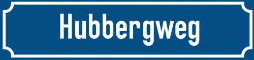 Straßenschild Hubbergweg