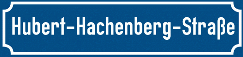 Straßenschild Hubert-Hachenberg-Straße