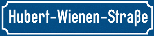 Straßenschild Hubert-Wienen-Straße