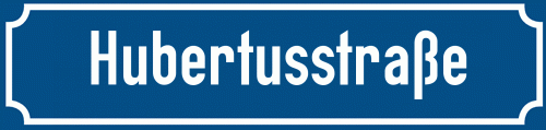 Straßenschild Hubertusstraße zum kostenlosen Download