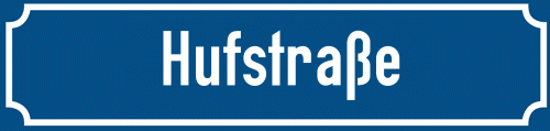 Straßenschild Hufstraße zum kostenlosen Download