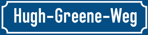 Straßenschild Hugh-Greene-Weg