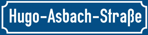 Straßenschild Hugo-Asbach-Straße