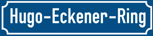 Straßenschild Hugo-Eckener-Ring