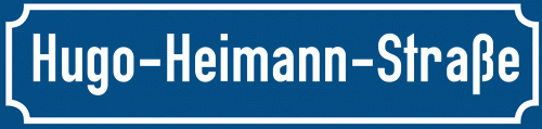 Straßenschild Hugo-Heimann-Straße
