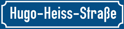 Straßenschild Hugo-Heiss-Straße