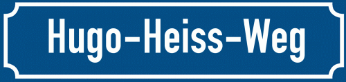 Straßenschild Hugo-Heiss-Weg