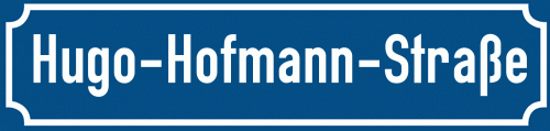 Straßenschild Hugo-Hofmann-Straße