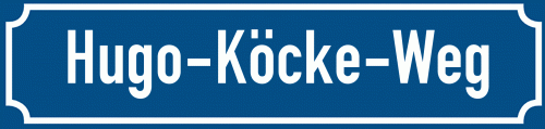 Straßenschild Hugo-Köcke-Weg