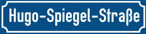 Straßenschild Hugo-Spiegel-Straße