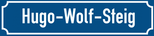 Straßenschild Hugo-Wolf-Steig