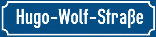 Straßenschild Hugo-Wolf-Straße zum kostenlosen Download