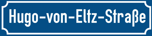 Straßenschild Hugo-von-Eltz-Straße zum kostenlosen Download
